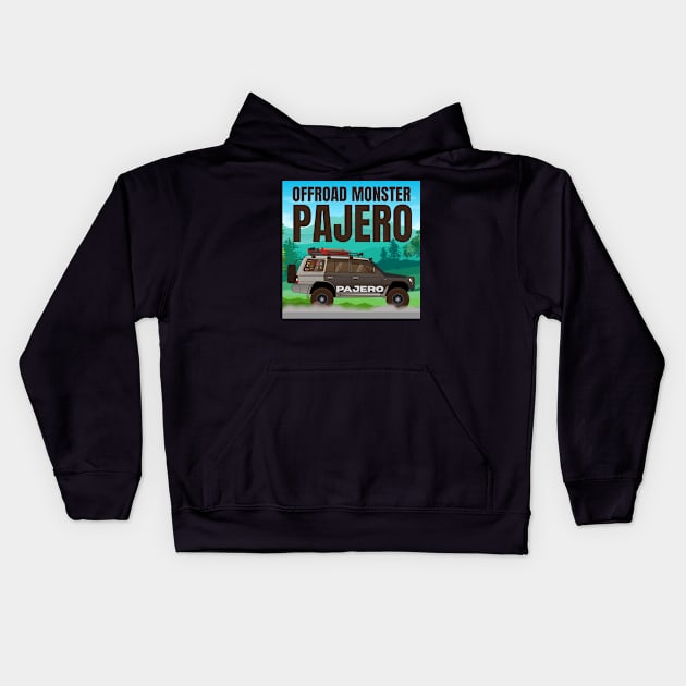 Off road Pajero Kids Hoodie by MOTOSHIFT